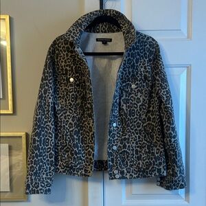 Boston Proper Leopard Print Jean Jacket
